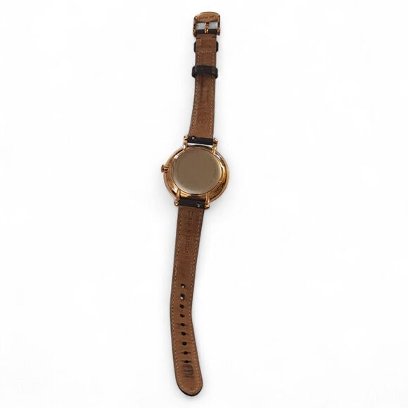 Fossil ES4140 Women\'s Gold Tone Watch Roman Numeral Leather Date Quartz